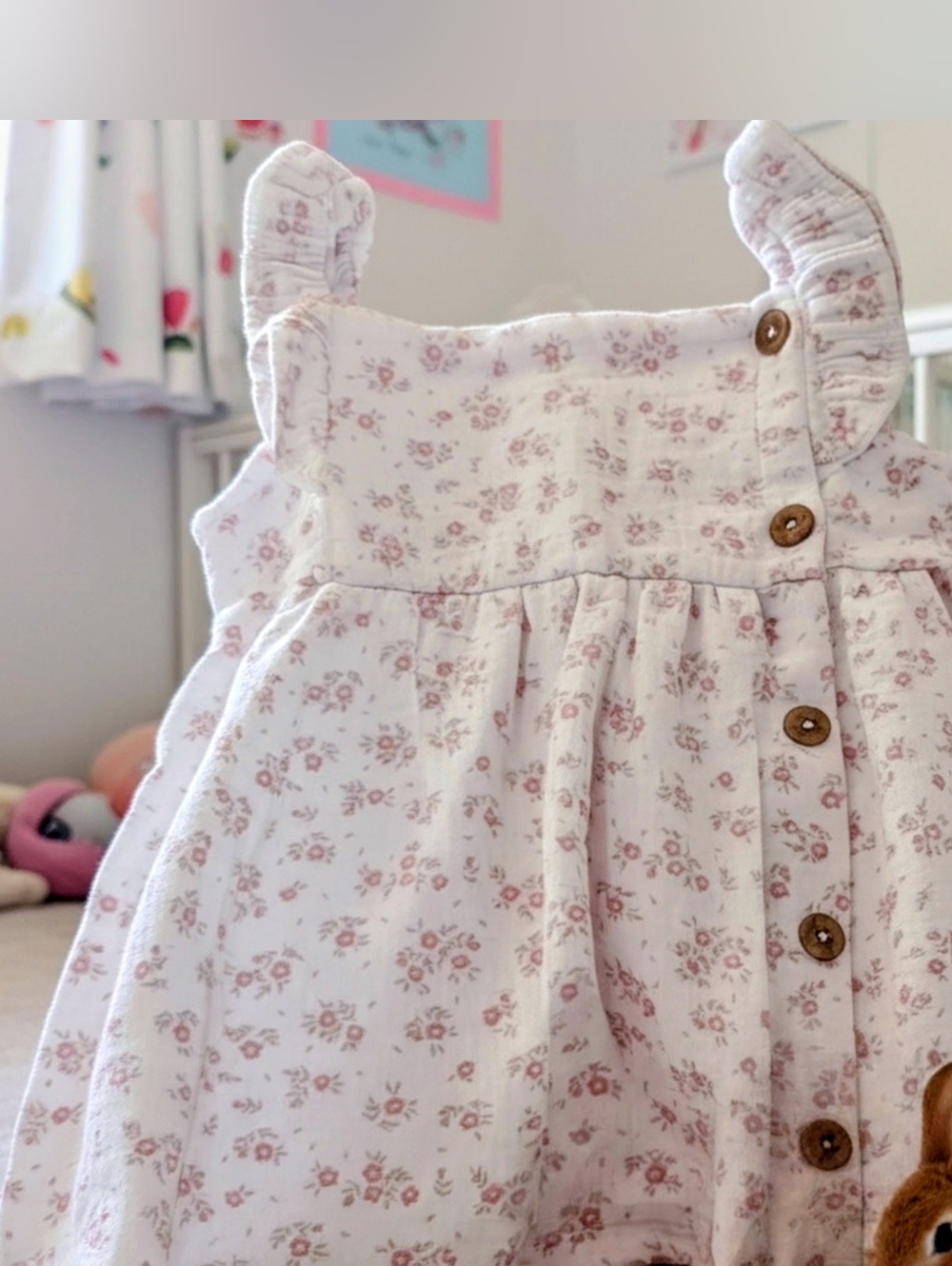 Rabbit & Bear Organic Floral Button-Down Casual Dress. Sz. 24 Mo.